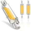Ampoule R7S LED 78mm Dimmable, 10W R7S Ampoules LED COB, R7S LED 78mm Haute Lumière Blanc Chaud 3000K, R7S LED Lampe 1000LM, éclairage à Faisceau 360 °, AC 220-240V, Pack De 2 -OSRAM || EUROPALAMP Soldes Boutique 65500710 1