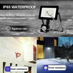 Projecteur LED Extérieur 20W Avec Détecteur De Mouvement 6500K Projecteur LED Extérieur, IP66 Avec Lampe De Sécurité à Détecteur De Mouvement, Pour Jardin, Terrasse, Pelouse, Fête -OSRAM || EUROPALAMP Soldes Boutique 65505734 5