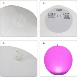Lampe Solaire Flottante,Globe Solaire à LED étanche IP67, 34CM Boule Lumineuse 4 Modes, Lampe De Nuit à DEL Changeante De Couleur Extérieure, Décor De Fête Pour Piscine,Plage,Jardin,Pelouse(2Pcs) -OSRAM || EUROPALAMP Soldes Boutique 65653486 4