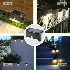 Clôture Lampes Solaires Extérieures Imperméables, Lot De 4 PCS Lampes Solaires Blanc Froid, Décorations Pour Autour De La Piscine, Escaliers Extérieurs, Marches, Clôtures, Garde-corps, Cours -OSRAM || EUROPALAMP Soldes Boutique 66081238 3