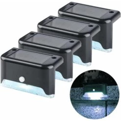 Clôture Lampes Solaires Extérieures Imperméables, Lot De 4 PCS Lampes Solaires Blanc Froid, Décorations Pour Autour De La Piscine, Escaliers Extérieurs, Marches, Clôtures, Garde-corps, Cours -OSRAM || EUROPALAMP Soldes Boutique 66081238 4