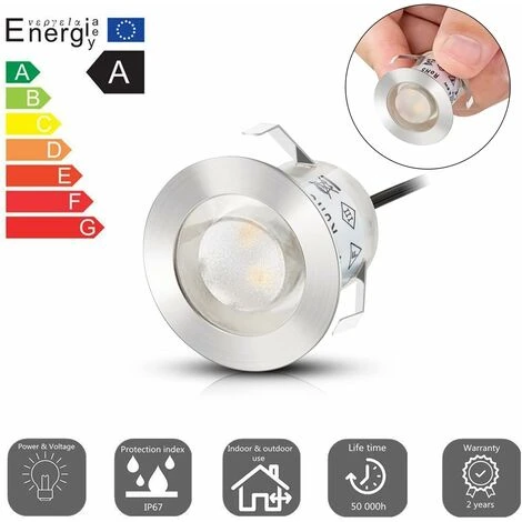 Lot De 16 LED Spots Encastrables Lampes De Sol Blanc Chaud 3000K IP67 Plafonnier Encastré Alimentation 12V Mini Spots Encastrés Pour Terrasse Jardin 7 Lot De 16 LED Spots Encastrables Lampes De Sol Blanc Chaud 3000K IP67 Plafonnier Encastré Alimentation 12V Mini Spots Encastrés Pour Terrasse Jardin – Image 5