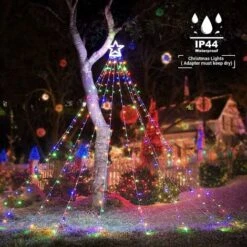 9x3m Rideau Lumineux Avec Etoile, 317 LED Guirlande Lumineuse Sapin De Noel, 8 Modes D'eclairage, Decoration Noel Exterieur Et Interieur - Multicolore -OSRAM || EUROPALAMP Soldes Boutique 67310492 3