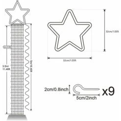 9x3m Rideau Lumineux Avec Etoile, 317 LED Guirlande Lumineuse Sapin De Noel, 8 Modes D'eclairage, Decoration Noel Exterieur Et Interieur - Multicolore -OSRAM || EUROPALAMP Soldes Boutique 67310492 5