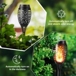 Lot De 6 Lumières Flamme Solaire Extérieure - Lampe Solaire Flamme Vacillante Etanche Lampe Torche Solaire Pour Décoration De Jardin, Patio, Chemins, Pelouse, Halloween, Noël -OSRAM || EUROPALAMP Soldes Boutique 67310497 3