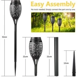 Lot De 6 Lumières Flamme Solaire Extérieure - Lampe Solaire Flamme Vacillante Etanche Lampe Torche Solaire Pour Décoration De Jardin, Patio, Chemins, Pelouse, Halloween, Noël -OSRAM || EUROPALAMP Soldes Boutique 67310497 4