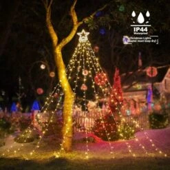 Rideau Lumineux Noël Extérieur - 10.8M 432 LED Guirlande Lumineuse électrique Avec Télécommande, 8 Modes D'éclairage, IP44 étanche, Décoration Noël Extérieur Fenêtre Balcon (Multicolore) -OSRAM || EUROPALAMP Soldes Boutique 67310503 4