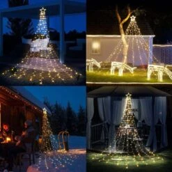 Rideau Lumineux Noël Extérieur - 10.8M 432 LED Guirlande Lumineuse électrique Avec Télécommande, 8 Modes D'éclairage, IP44 étanche, Décoration Noël Extérieur Fenêtre Balcon (Multicolore) -OSRAM || EUROPALAMP Soldes Boutique 67310503 5