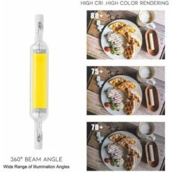 Lot De 2 Ampoules LED R7S 10 W 78 Mm à Intensité Variable Blanc Froid 6000-6500 K 100 W Halogène J78 De Remplacement, Tube De Base R7S à Double Extrémité, Angle De Faisceau 360, économie D'énergie. -OSRAM || EUROPALAMP Soldes Boutique 67703907 3