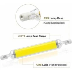 Lot De 2 Ampoules LED R7S 10 W 78 Mm à Intensité Variable Blanc Froid 6000-6500 K 100 W Halogène J78 De Remplacement, Tube De Base R7S à Double Extrémité, Angle De Faisceau 360, économie D'énergie. -OSRAM || EUROPALAMP Soldes Boutique 67703907 4