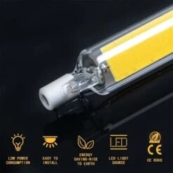 Lot De 2 Ampoules LED R7S 10 W 78 Mm à Intensité Variable Blanc Froid 6000-6500 K 100 W Halogène J78 De Remplacement, Tube De Base R7S à Double Extrémité, Angle De Faisceau 360, économie D'énergie. -OSRAM || EUROPALAMP Soldes Boutique 67703907 5