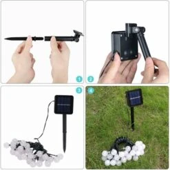 Solde- AGILITY, AGILITY Guirlande Solaire Jardin,6.5 M 30 Boules De Cristal étanche Guirlande Lumineuse LED, 8 Modes D'extérieur Starry Lumières Guirlande Lumineuse Solaire, éclairage Décoratif Pour M -OSRAM || EUROPALAMP Soldes Boutique 67818707 5