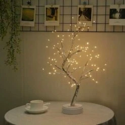 Lumière De Table Pour Arbre Bonsaï 108 LED Lumière Artificielle Pour Arbre De Noël Miniature Fonctionnant Sur Batterie/USB Branches Réglables Pour La Décoration Des Vacances à La Maison (blanc Chaud) -OSRAM || EUROPALAMP Soldes Boutique 68767438 3