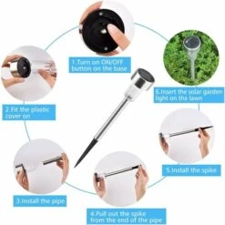 Déstockage Lampe Solaire Exterieure Jardin Au Sol, 10pcs Lampe Jardin Sans Fil LED Décoration Eclairage Solaire Extérieur Pour Chemins Pelouse Etanche IP65 Lumière M Automatique Rechargeable Blanc F -OSRAM || EUROPALAMP Soldes Boutique 69250972 4