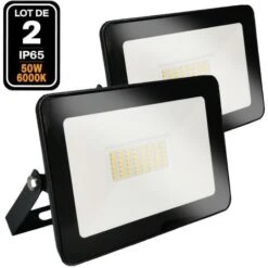 EUROPALAMP 2 Projecteurs LED 50W Ipad Blanc Froid 6500K Haute Luminosité
