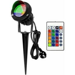 Spot De Paysage COB 10 W, Spot Extérieur LED, étanche IP65, éclairage Couleur RVB, Lampadaire Avec Télécommande 180° Dimmable, Lumière Extérieure Pour Arbres, Jardins, Allées，HANBING