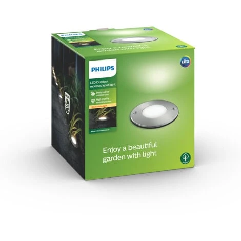 Philips MOSS Spot Enterré LED 1x3W - Diamètre 10,5 - Inox 6 Philips MOSS Spot Enterré LED 1x3W - Diamètre 10,5 - Inox – Image 4