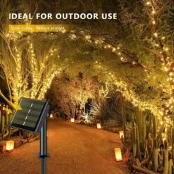 GP Guirlande Lumineuse Solaire 100 LED étanche, 12 M Blanc Chaud Avec 8 Modes, Guirlande Lumineuse Solaire En Fil De Cuivre Pour Jardin, Terrasse, Noël, Fête De Mariage - Blanc Chaud -OSRAM || EUROPALAMP Soldes Boutique 70543618 4