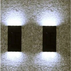 Applique Solaire Décoration Extérieure Cour Applique Cour étanche Applique Supérieure Et Inférieure Décoration Extérieure Lumineuse 4 Pièces De Lumière Blanche BF