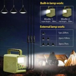 Solaire Lampes 3 Ampoules LED Kits De Générateur D'énergie Solaire Portable - 13000mAh/42Wh -OSRAM || EUROPALAMP Soldes Boutique 71278710 5