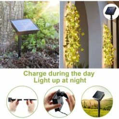 Guirlande Lumineuse Exterieure Solaire 10M 100 LEDs, Lierre Artificiel Guirlande Lumineuse Pour Jardin, Cour, Maison, Patio, Exterieur Célébration, Fête De Mariage Décoration -OSRAM || EUROPALAMP Soldes Boutique 71328110 3