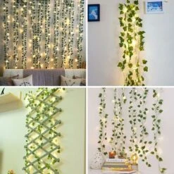 Guirlande Lumineuse Exterieure Solaire 10M 100 LEDs, Lierre Artificiel Guirlande Lumineuse Pour Jardin, Cour, Maison, Patio, Exterieur Célébration, Fête De Mariage Décoration -OSRAM || EUROPALAMP Soldes Boutique 71328110 5