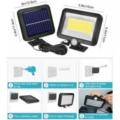 Lampes Solaires , Lampe Solaire D'extérieur Avec Détecteur De Mouvement, étanchéité, Angle D'éclairage Largeur , Applique Murale Solaire Pour Jardin -OSRAM || EUROPALAMP Soldes Boutique 71768946 5
