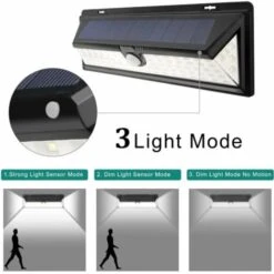 Promotion Applique Solaire-118 Led Lampe Solaire 1000 Lumens Applique Mural Pir Mouvement Capteur Ip65 Etanche Jardin Exterieur -OSRAM || EUROPALAMP Soldes Boutique 71843694 5