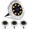 Premier® Lumière Solaire Extérieure 8 LED 4 Pcs Projecteur De Jardin Lumière Solaire étanche IP65 Décoration De Lumière De Pelouse Pour Jardin Terrasse Jardin Pelouse (couleur Chaude) -OSRAM || EUROPALAMP Soldes Boutique 72445211 1