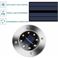 Premier® Lumière Solaire Extérieure 8 LED 4 Pcs Projecteur De Jardin Lumière Solaire étanche IP65 Décoration De Lumière De Pelouse Pour Jardin Terrasse Jardin Pelouse (couleur Chaude) -OSRAM || EUROPALAMP Soldes Boutique 72445211 3
