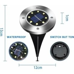 Premier® Lumière Solaire Extérieure 8 LED 4 Pcs Projecteur De Jardin Lumière Solaire étanche IP65 Décoration De Lumière De Pelouse Pour Jardin Terrasse Jardin Pelouse (couleur Chaude) -OSRAM || EUROPALAMP Soldes Boutique 72445211 4