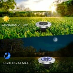 Premier® Lumière Solaire Extérieure 8 LED 4 Pcs Projecteur De Jardin Lumière Solaire étanche IP65 Décoration De Lumière De Pelouse Pour Jardin Terrasse Jardin Pelouse (couleur Chaude) -OSRAM || EUROPALAMP Soldes Boutique 72445211 5