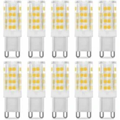 Ensoleillé Ampoule LED G9 5W, Equivalent 40W , Blanc Chaud 3000k, 220-240V, 360° Angle De Faisceau, Pack De 10