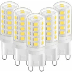 Ampoule LED G9 3W Blanc Naturel 4000K, Ampoules LED G9 420LM, Équivalent à Une Ampoule Halogène 28W 40W, Ampoules LED G9 Maïs Pour Lampe De Bureau, Anti-Flicker, AC 220-240V, Paquet De 5 [Classe énerg