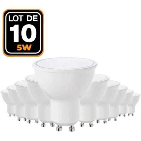 EUROPALAMP 10 Ampoules GU10 5W Eq. 40W Blanc Chaud 3000K Haute Luminosité 4 EUROPALAMP 10 Ampoules GU10 5W Eq. 40W Blanc Chaud 3000K Haute Luminosité – Image 2