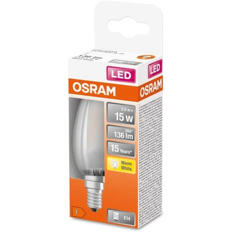 Ampoule LED Osram Retrofit Classic B Blanc Chaud E14 1,5W 4 Ampoule LED Osram Retrofit Classic B Blanc Chaud E14 1,5W – Image 2
