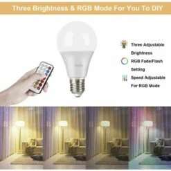 Ampoules à Filament LED, Ampoules LED RGBW DIMMABLE E27 Lampes De Chambre Télécommandées Avec Fonction Mémoire Et Minuterie, 7 Niveaux De Luminosité Pour Maison/Décoration/Bar/Fête (15W) - -OSRAM || EUROPALAMP Soldes Boutique 74790955 3