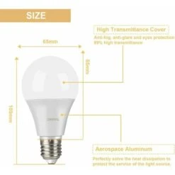 Ampoules à Filament LED, Ampoules LED RGBW DIMMABLE E27 Lampes De Chambre Télécommandées Avec Fonction Mémoire Et Minuterie, 7 Niveaux De Luminosité Pour Maison/Décoration/Bar/Fête (15W) - -OSRAM || EUROPALAMP Soldes Boutique 74790955 5