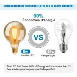 Ampoules LED G95 E27, 4W, Blanc Chaud 2200K, Ampoule Retro A Filament, Equivalent A Ampoule Incandescente 40W, Non-Dimmable, Lot De 6 [Classe Energetique F] -OSRAM || EUROPALAMP Soldes Boutique 74963406 3