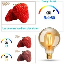 Ampoules LED G95 E27, 4W, Blanc Chaud 2200K, Ampoule Retro A Filament, Equivalent A Ampoule Incandescente 40W, Non-Dimmable, Lot De 6 [Classe Energetique F] -OSRAM || EUROPALAMP Soldes Boutique 74963406 5