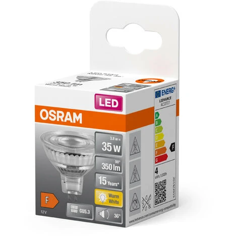 OSRAM Lampe à LED Star Reflector, GU5.3-base, Verre Clair ,Blanc Chaud (2700K), 345 Lumen, Remplacement De La Traditionnelle 35W-Ampoules 1-Pack 4 OSRAM Lampe à LED Star Reflector, GU5.3-base, Verre Clair ,Blanc Chaud (2700K), 345 Lumen, Remplacement De La Traditionnelle 35W-Ampoules 1-Pack – Image 2