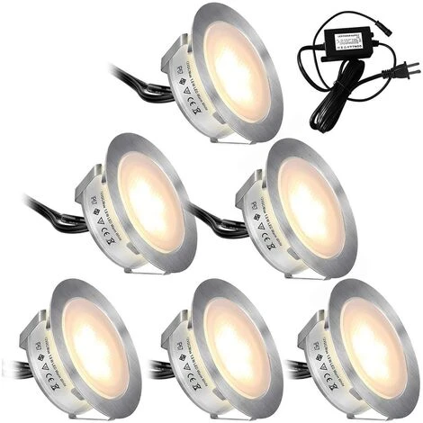 Lot De 6 φ55mm IP67 Imperméabilisent La Basse Tension 12V - Lumière Chaude 3 Lot De 6 φ55mm IP67 Imperméabilisent La Basse Tension 12V - Lumière Chaude