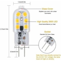 AIDUCHO G4 LED Ampoule,5-Pack 20W Ampoules Halogènes Équivalentes,Ampoule LED G4 2W Économie Pour Les Ampoules De Hotte,AC/DC 12V 180LM 3000K Couleur Transparente 8 AIDUCHO G4 LED Ampoule,5-Pack 20W Ampoules Halogènes Équivalentes,Ampoule LED G4 2W Économie Pour Les Ampoules De Hotte,AC/DC 12V 180LM 3000K Couleur Transparente -OSRAM || EUROPALAMP Soldes Boutique 75708635 2