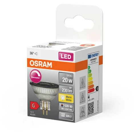 OSRAM Lampe à Réflecteur Superstar, GU5.3-base, Verre Clair ,Blanc Chaud (2700K), 230 Lumen, Remplacement De La Traditionnelle 20W-Ampoules 1-Pack 4 OSRAM Lampe à Réflecteur Superstar, GU5.3-base, Verre Clair ,Blanc Chaud (2700K), 230 Lumen, Remplacement De La Traditionnelle 20W-Ampoules 1-Pack – Image 2