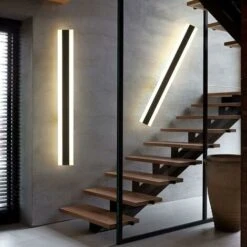 Déstockage Applique Longue LED Villa Applique Murale Villa Porche Applique Extérieure IP65 Appliques Murales étanches Noir Longue Bande Lumineuse Applique Extérieure-60CM, Lumière Chaude -OSRAM || EUROPALAMP Soldes Boutique 76335307 3