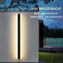 Déstockage Applique Longue LED Villa Applique Murale Villa Porche Applique Extérieure IP65 Appliques Murales étanches Noir Longue Bande Lumineuse Applique Extérieure-60CM, Lumière Chaude -OSRAM || EUROPALAMP Soldes Boutique 76335307 4