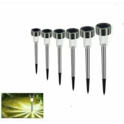 Lampe Solaire Exterieure Jardin Au Sol 6pcs Lampe Jardin Sans Fil LED Décoration Eclairage Solaire Extérieur Pour Chemins Pelouse Etanche IP65 Lumière Automatique Rechargeable Blanc Chaude -OSRAM || EUROPALAMP Soldes Boutique 76376905 3