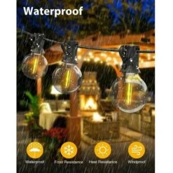 Guirlande Lumineuse D'extérieur, 18M LED Colorées, étanche, Peut être Connectée à Des Guirlandes Décoratives, Convient Pour Le Jardin, La Fête, Le Gala, La Terrasse, Noël, Blanc Chaud -OSRAM || EUROPALAMP Soldes Boutique 76378060 4
