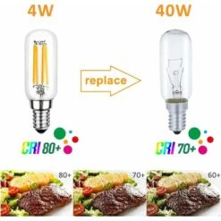 SVKBJROY 2 Pièces Ampoule Hotte Aspirante 40W De Remplacement Incandescent, E14 T25 LED 4W Ampoule De Hotte, Ampoule à Filament Edison, Blanc, 6000K, Lampe Pour Hotte Aspirante -OSRAM || EUROPALAMP Soldes Boutique 76481248 4