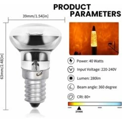 SVKBJROY 30W E14 R39 Spot SES Ampoule, Réflecteur Ampoule Incandescent, Remplacement De Lampe De Lave Lite (lumière Chaude, 3 Unités) -OSRAM || EUROPALAMP Soldes Boutique 76481260 4